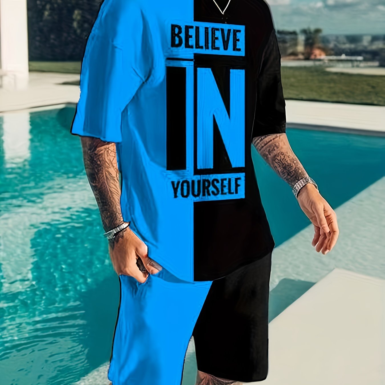 Men's Casual T-Shirt and Shorts Set