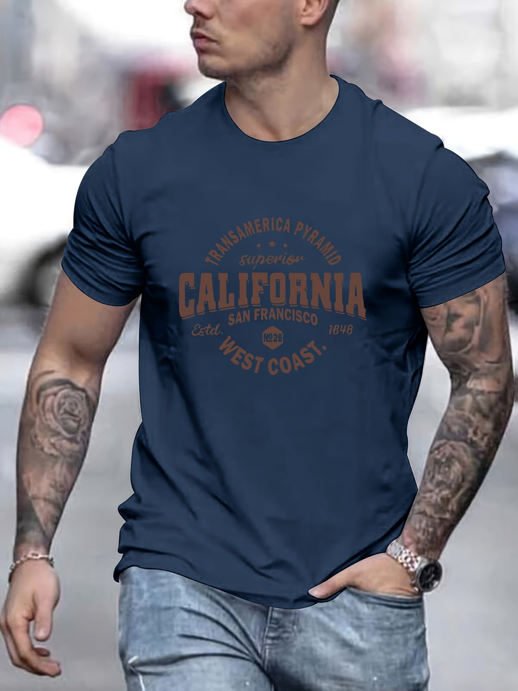 California-Inspired Men's Casual T-Shirt