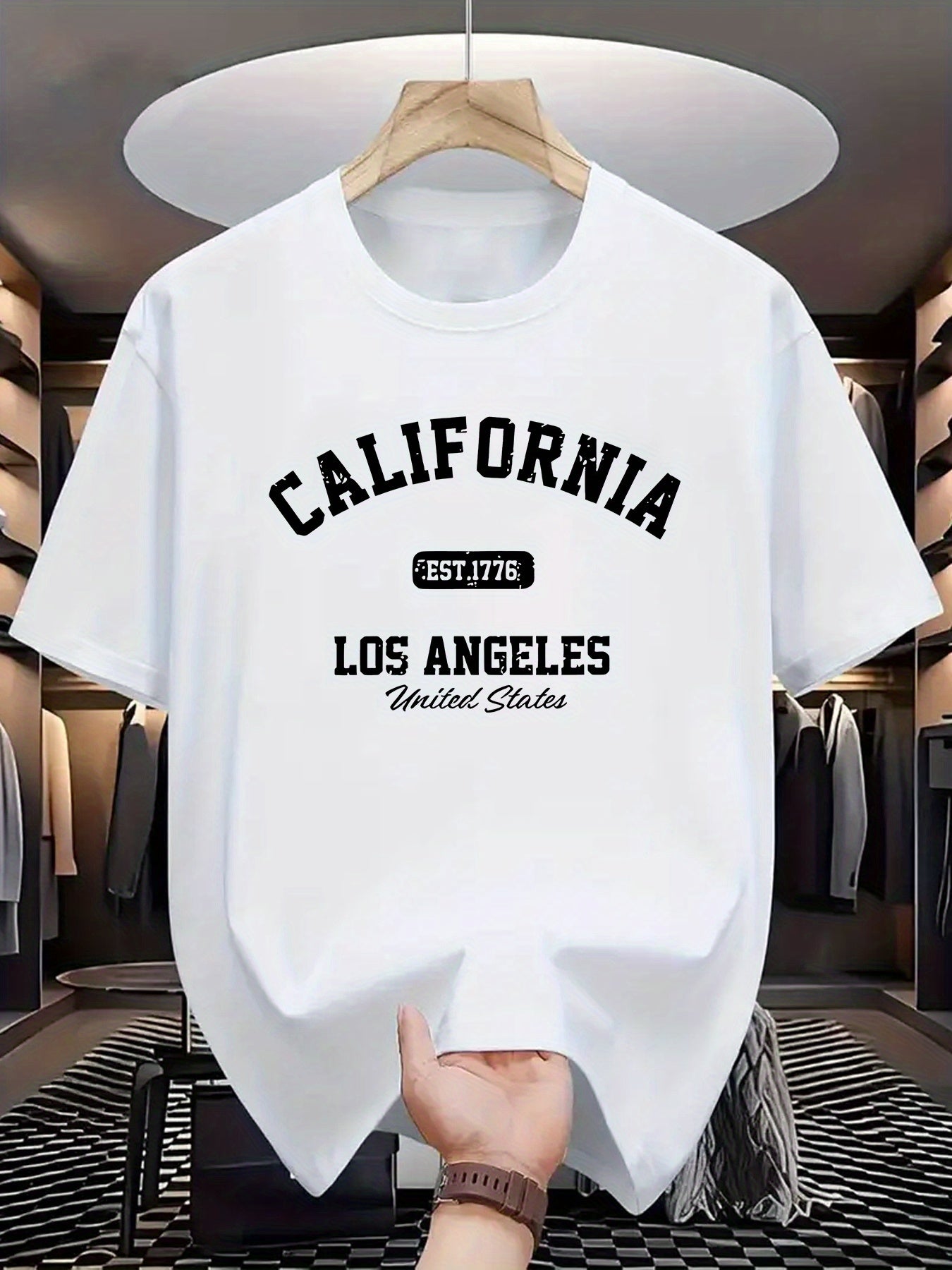 Men's Stretchy Round Neck Casual T-Shirt