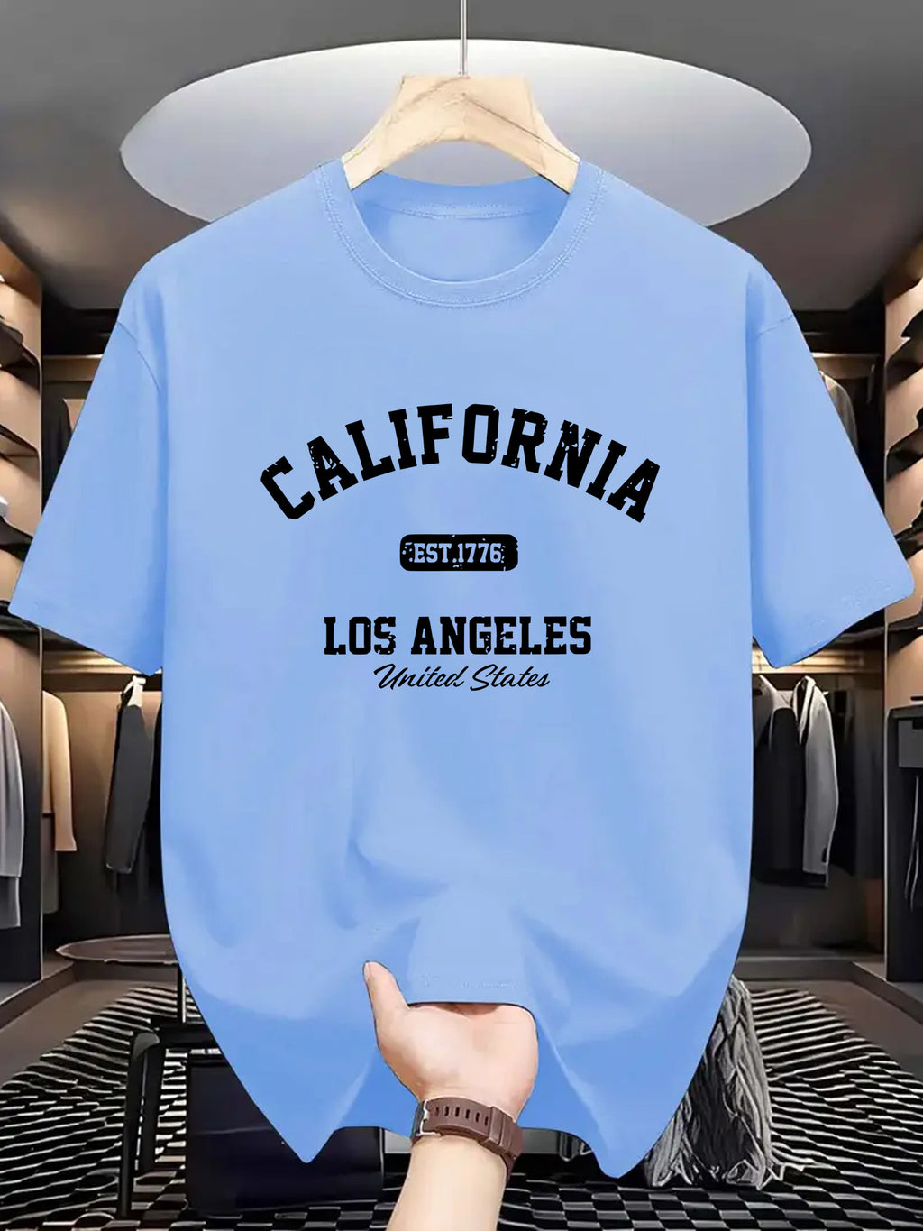 Men's Stretchy Round Neck Casual T-Shirt