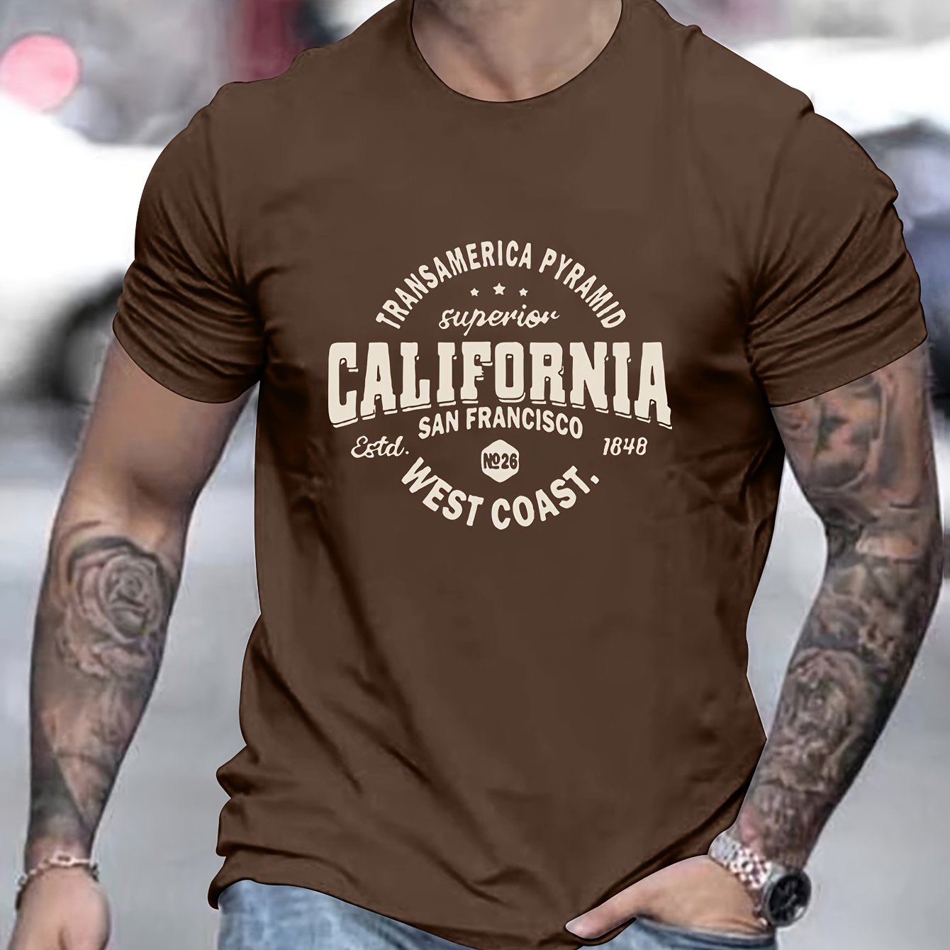 California-Inspired Men's Casual T-Shirt