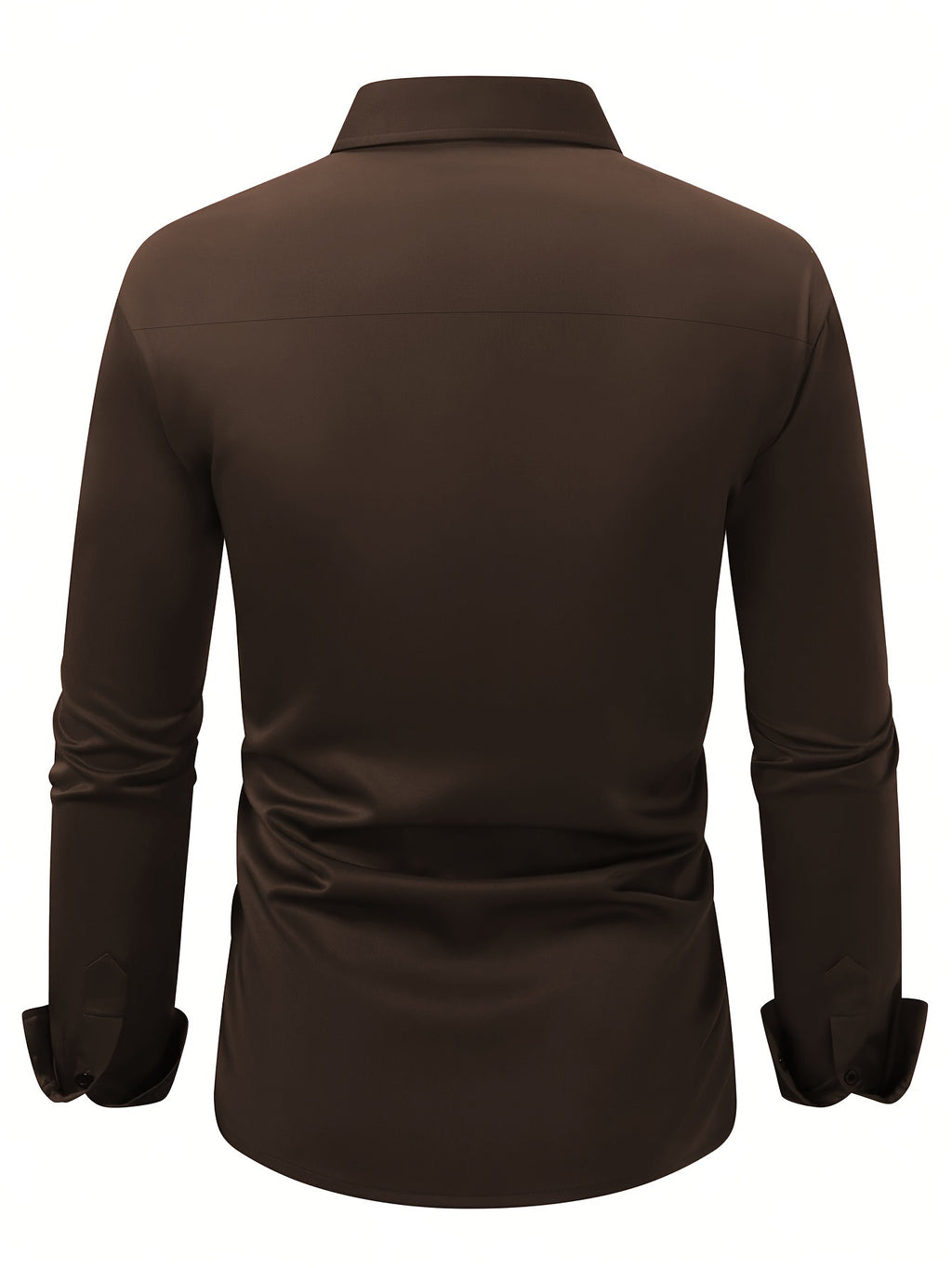 Elegant Solid Color Men's Dress Shirt