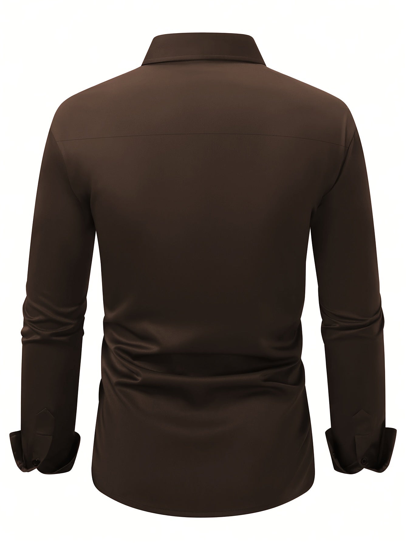 Elegant Solid Color Men's Dress Shirt