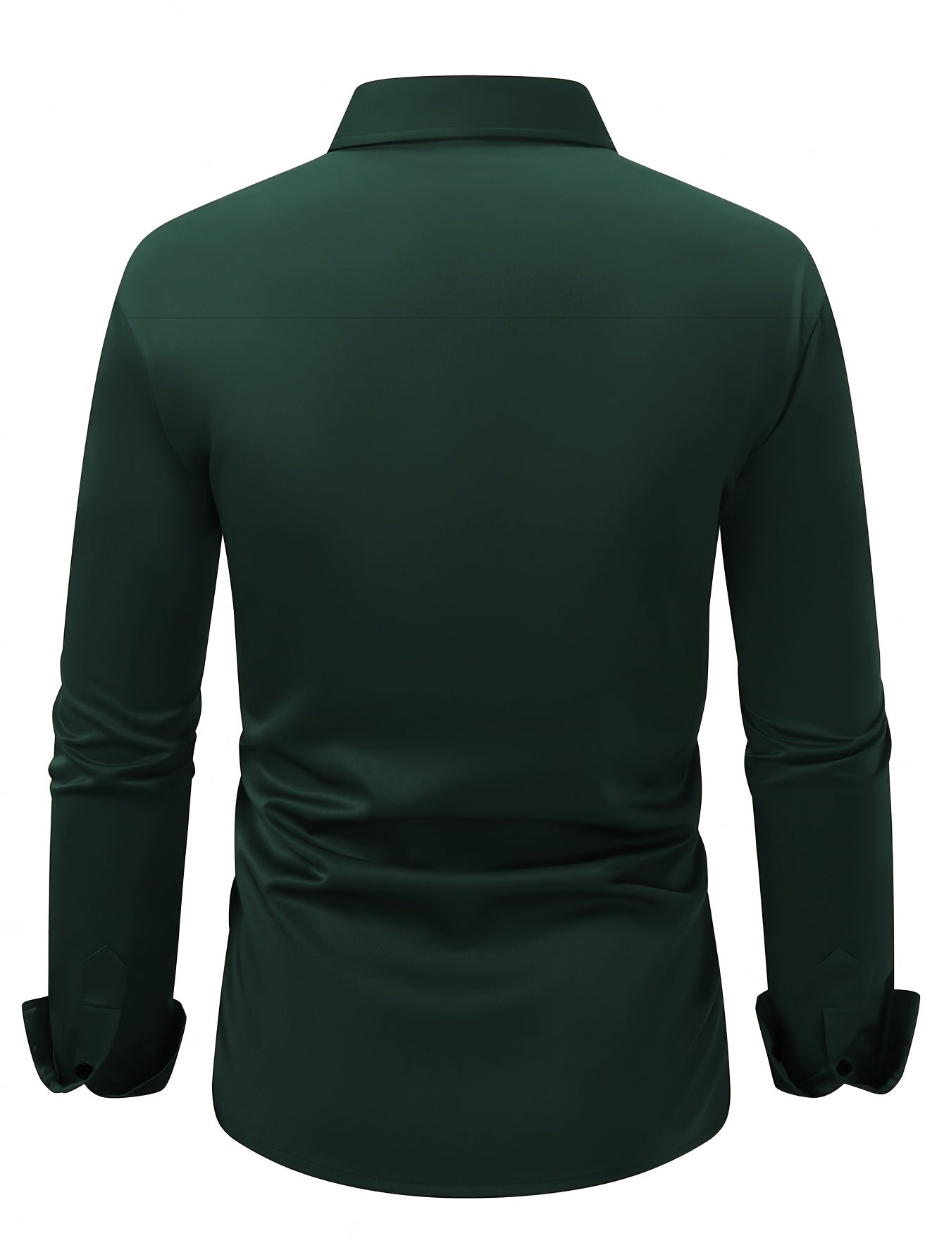 Elegant Solid Color Men's Dress Shirt