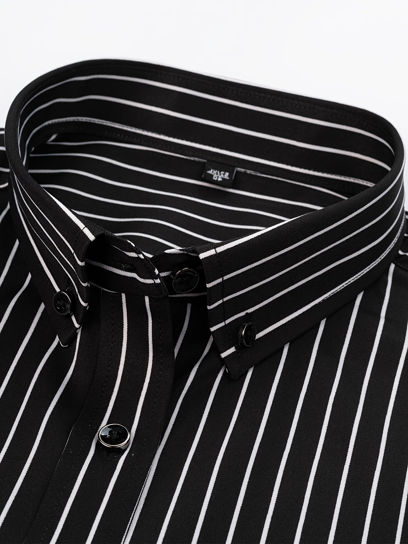 A Classic Regular-Fit Men'S Dress Shirt with Wide Vertical Stripes.