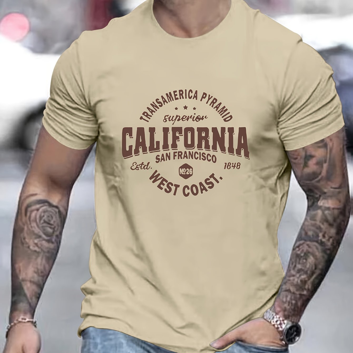 California-Inspired Men's Casual T-Shirt