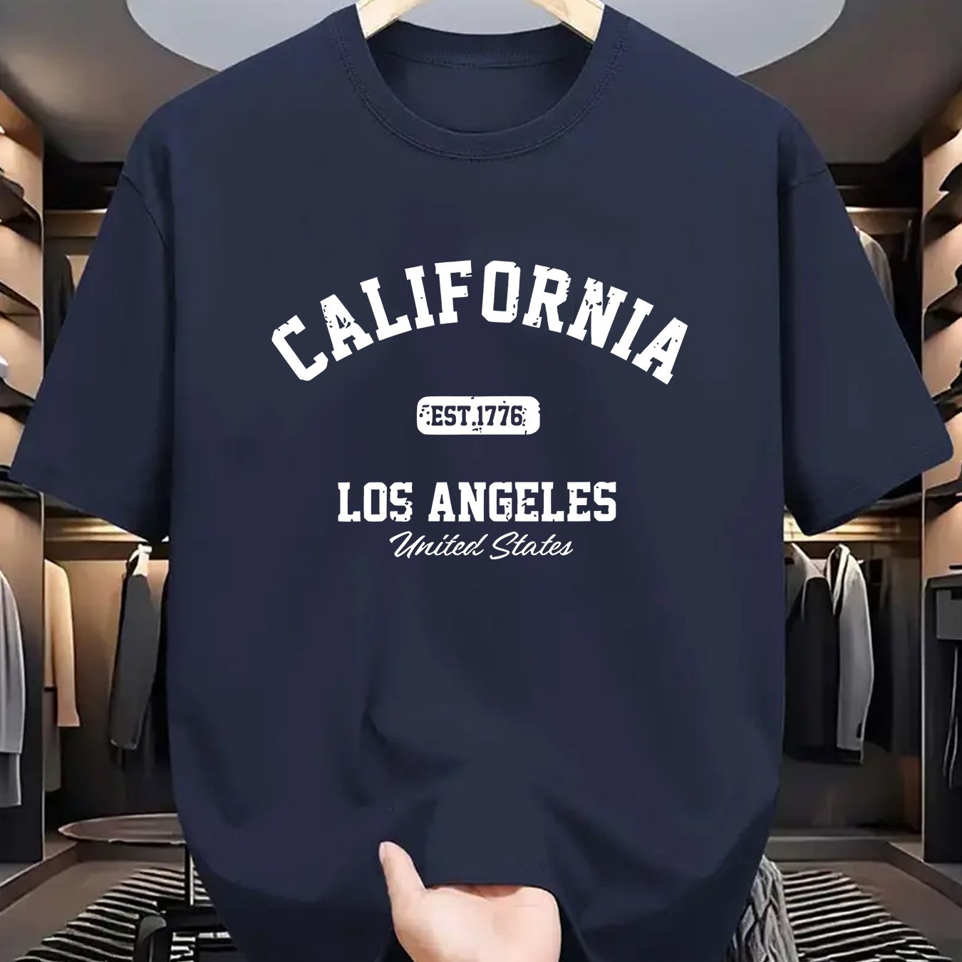 Men's Stretchy Round Neck Casual T-Shirt