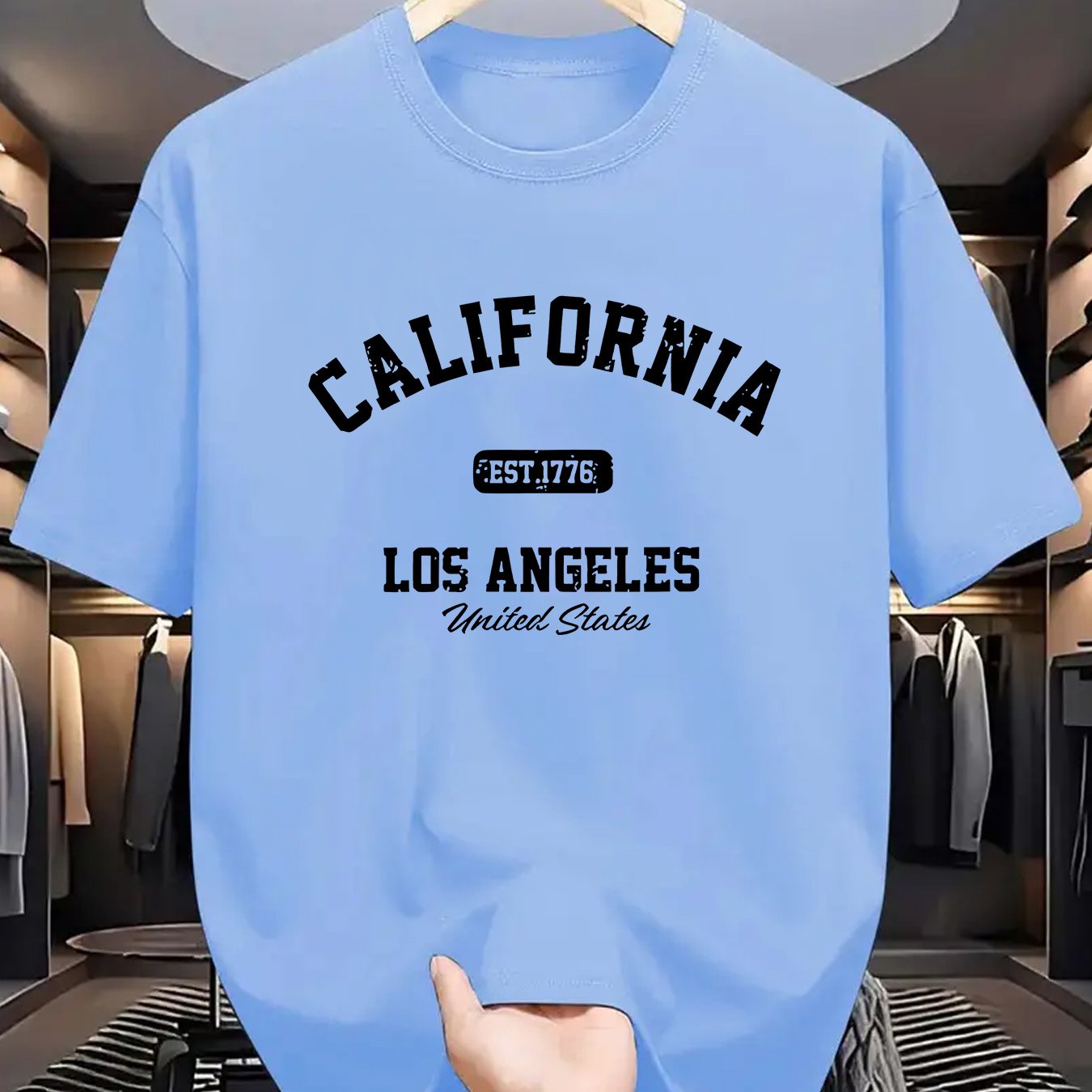 Men's Stretchy Round Neck Casual T-Shirt