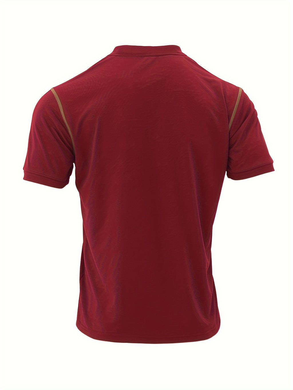 Men's Casual T-Shirt, Stylish Short Sleeve V-Neck With Button Detail Tee, Slim Fit Sports Tee For Everyday Wear