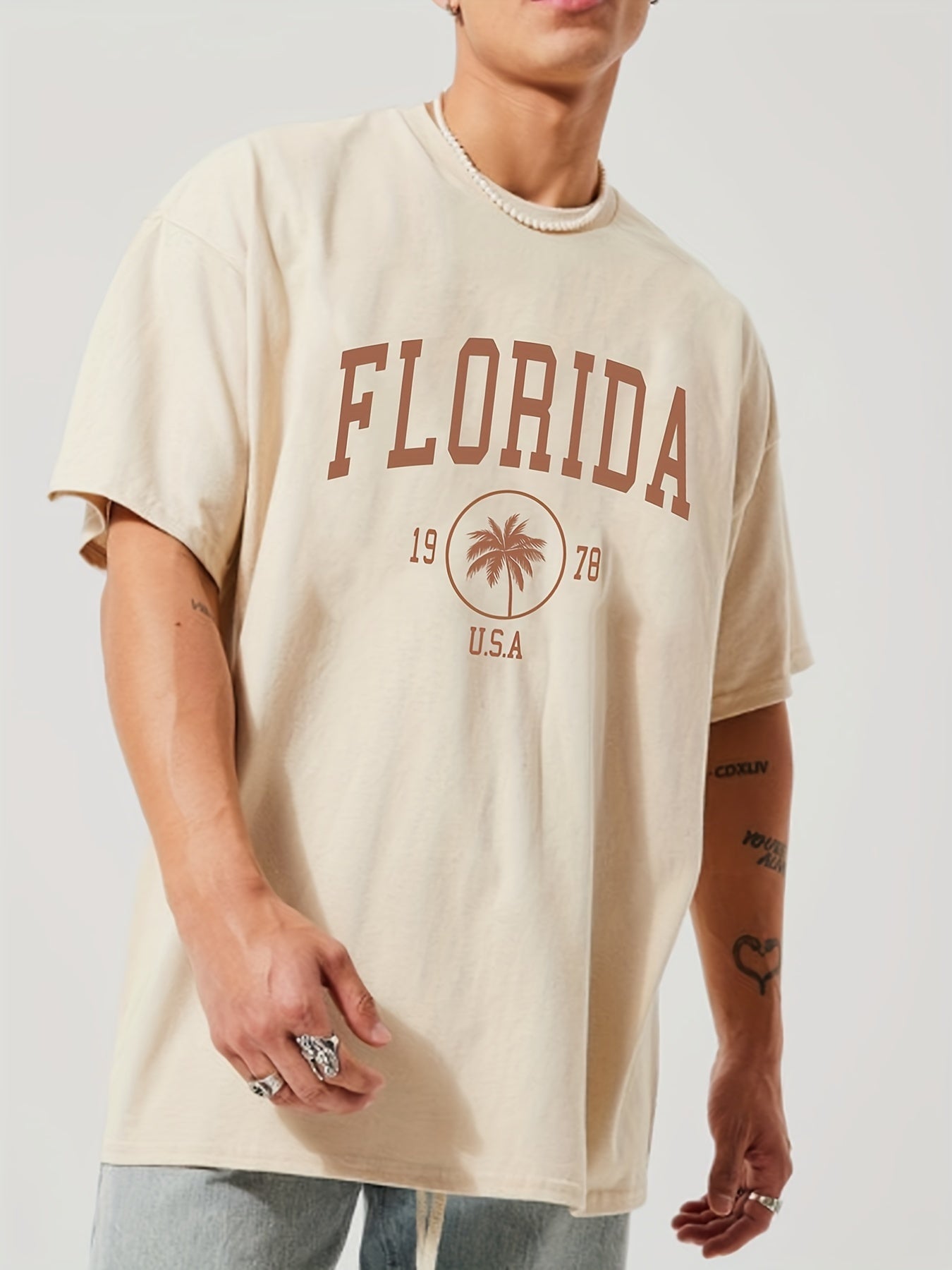 Men's Trendy Graphic Crew Neck T-Shirt