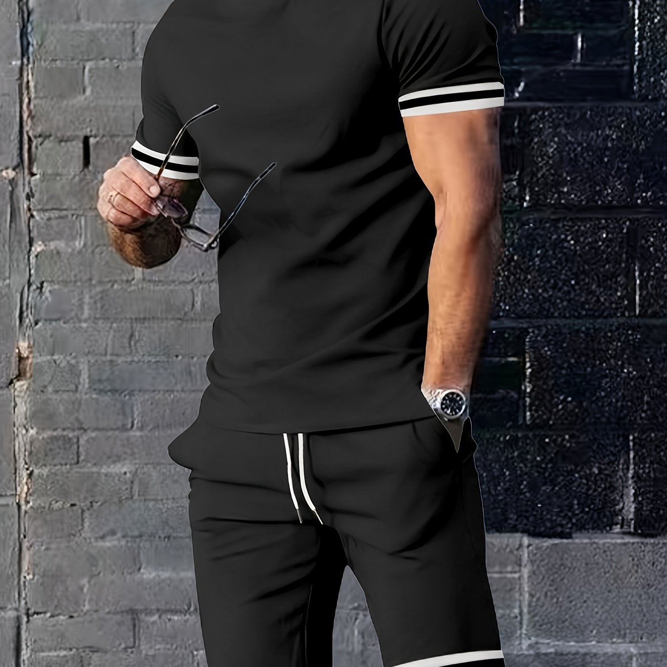 Casual Round Neck Short Sleeve Men's T-shirt