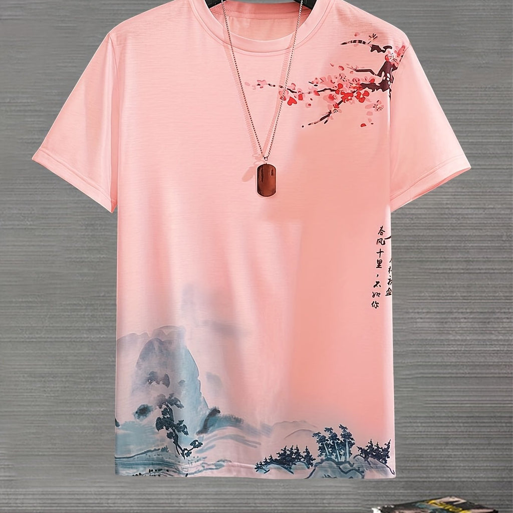 Landscape Painting Pattern Men's T-Shirt