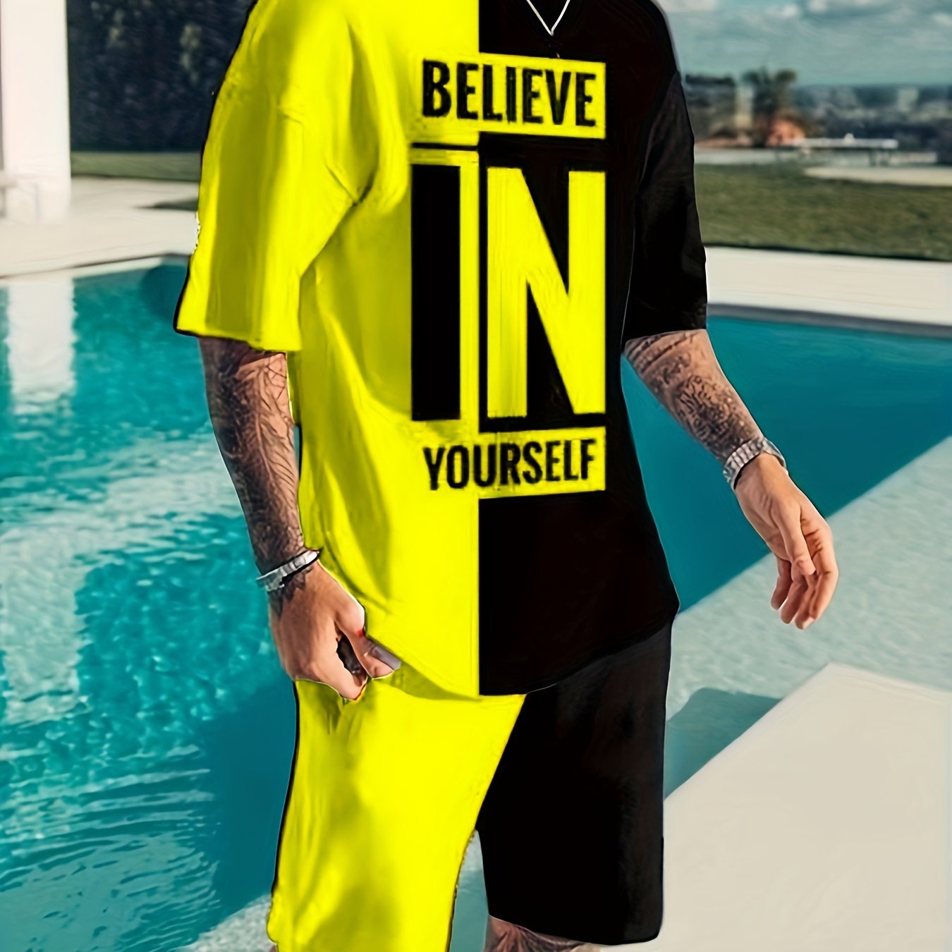 Men's Casual T-Shirt and Shorts Set