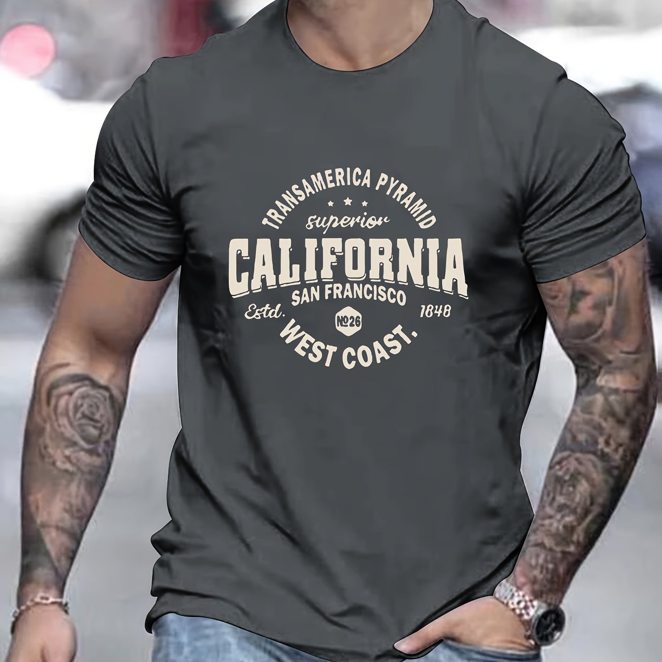 California-Inspired Men's Casual T-Shirt