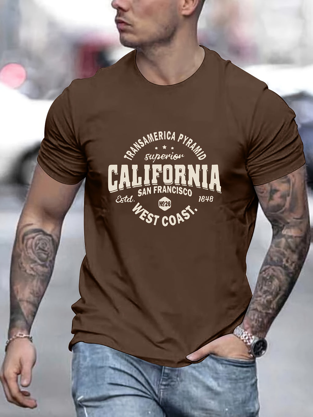 California-Inspired Men's Casual T-Shirt