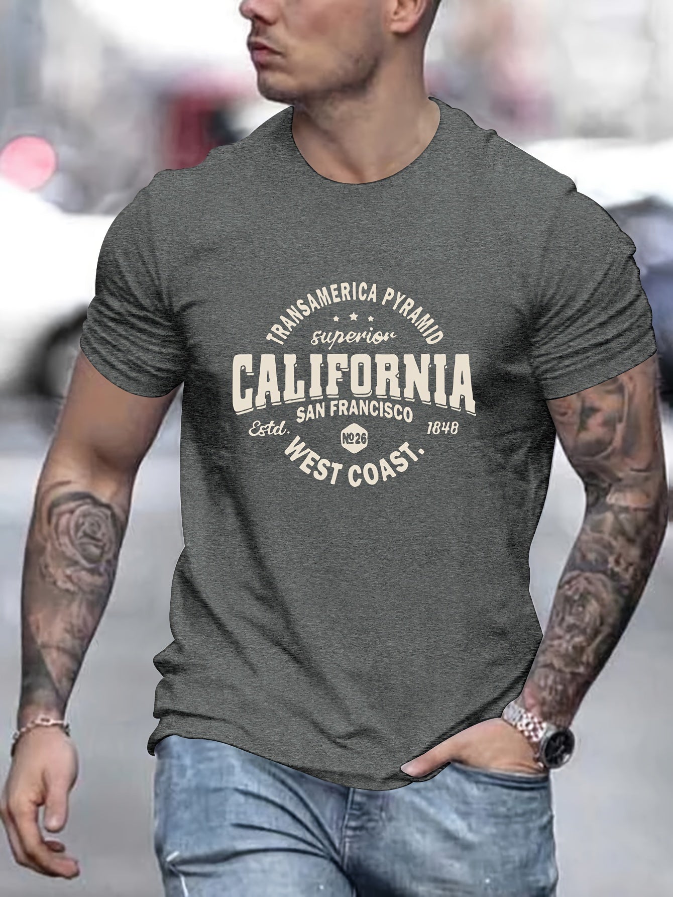 California-Inspired Men's Casual T-Shirt