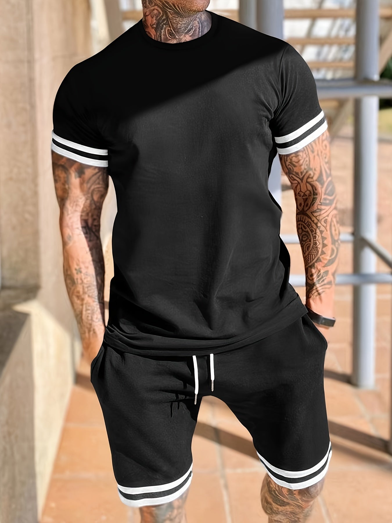 Casual Round Neck Short Sleeve Men's T-shirt