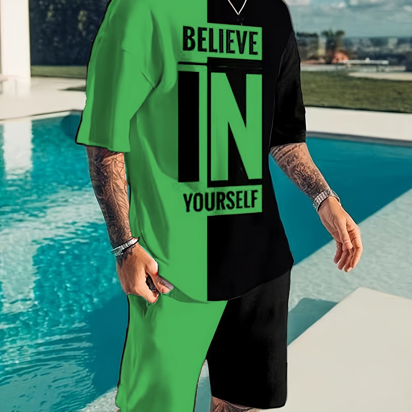 Men's Casual T-Shirt and Shorts Set