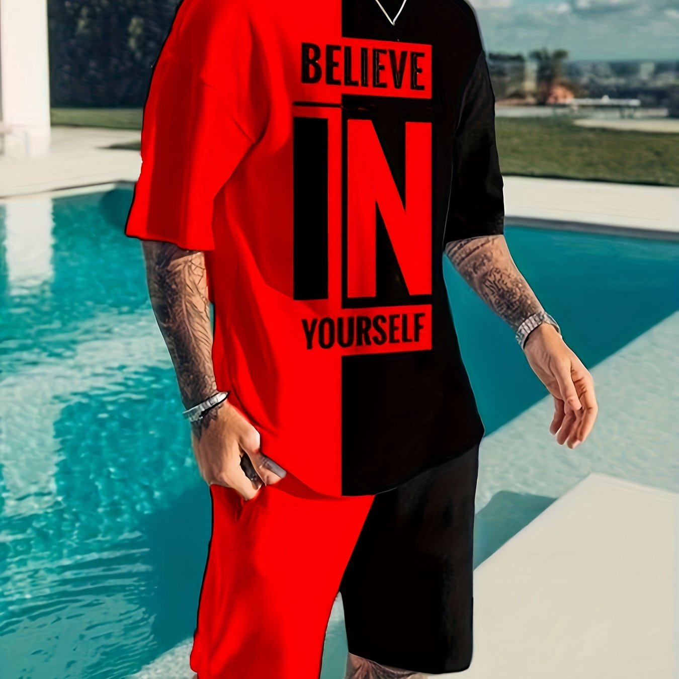 Men's Casual T-Shirt and Shorts Set