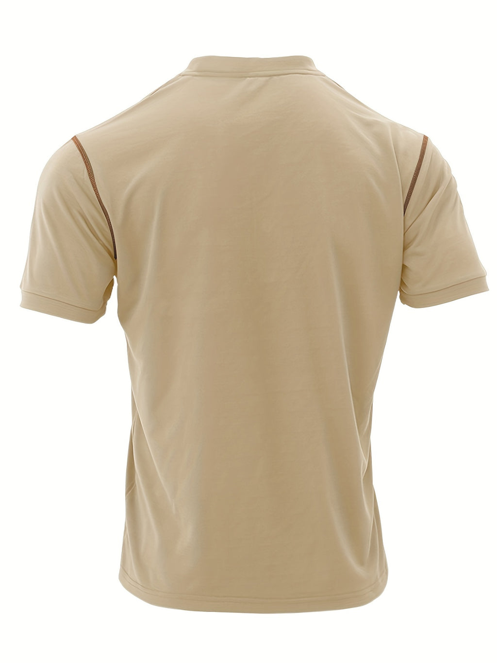 Men's Casual T-Shirt, Stylish Short Sleeve V-Neck With Button Detail Tee, Slim Fit Sports Tee For Everyday Wear