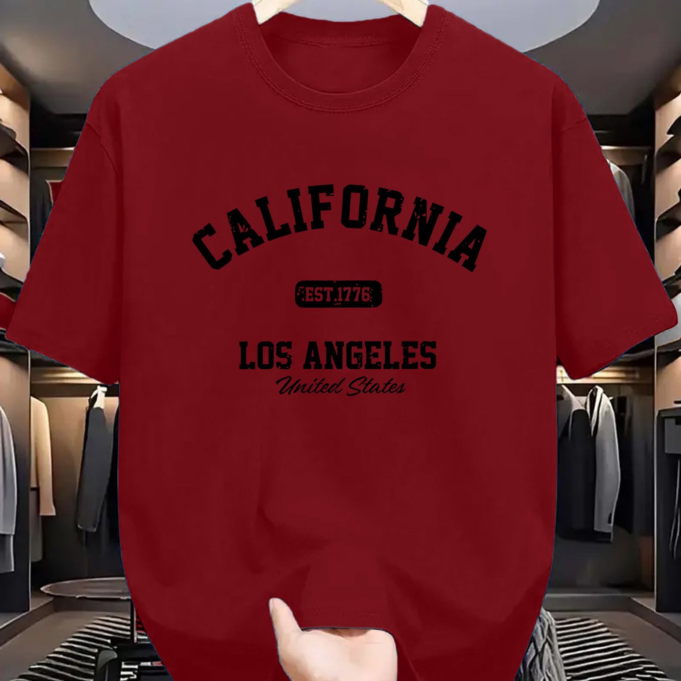 Men's Stretchy Round Neck Casual T-Shirt