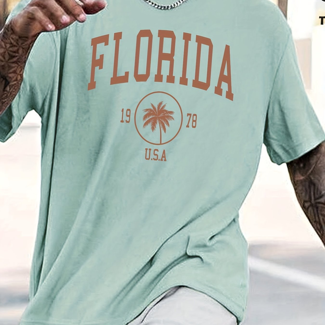 Men's Trendy Graphic Crew Neck T-Shirt