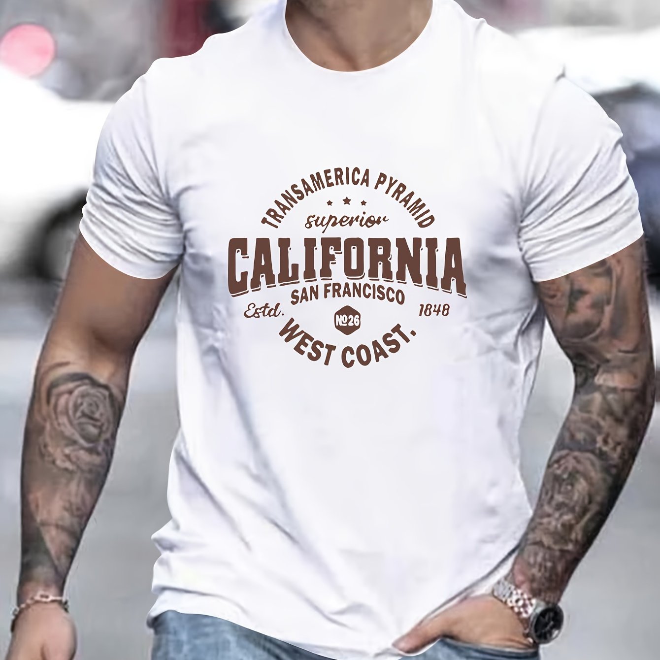 California-Inspired Men's Casual T-Shirt