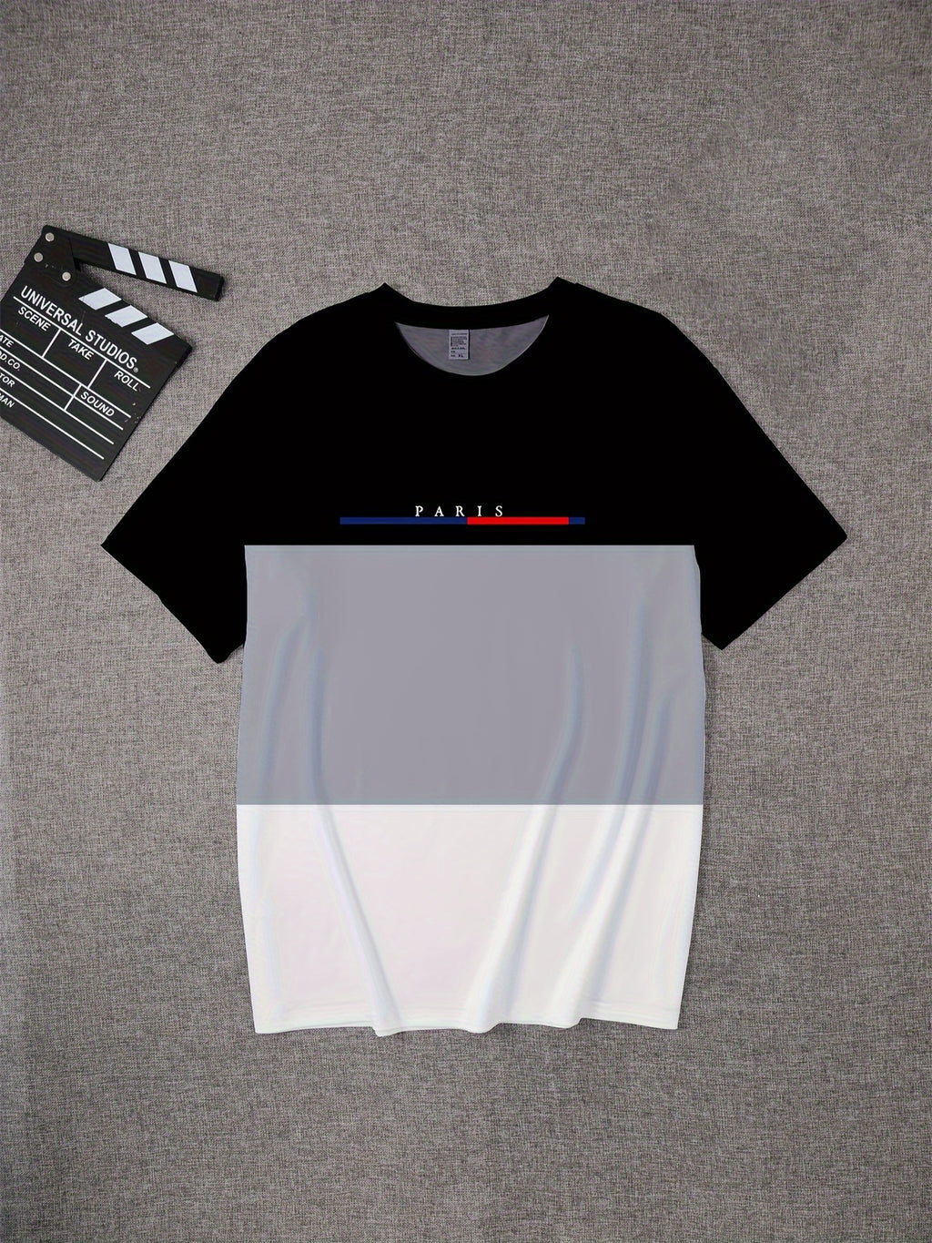 Paris Letter Print Oversized Men's Casual T-Shirt