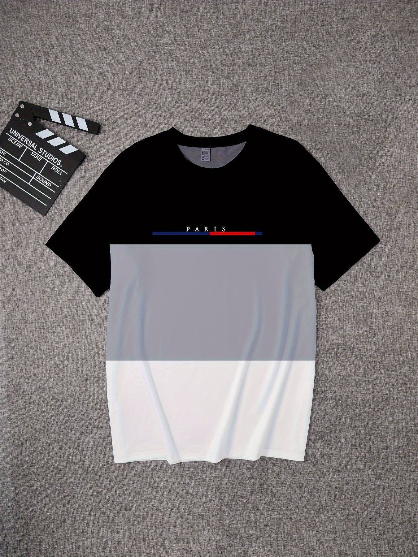 Paris Letter Print Oversized Men's Casual T-Shirt