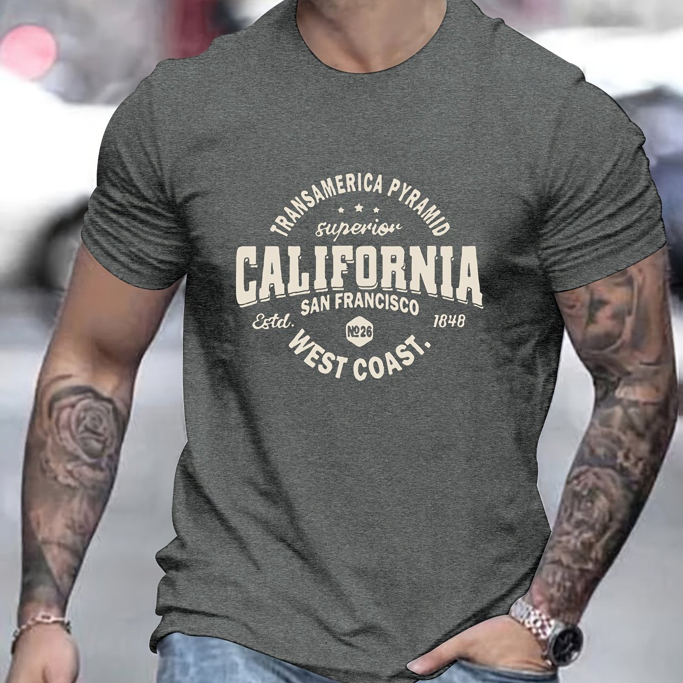 California-Inspired Men's Casual T-Shirt