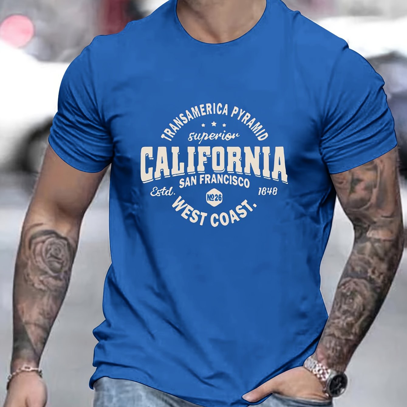 California-Inspired Men's Casual T-Shirt