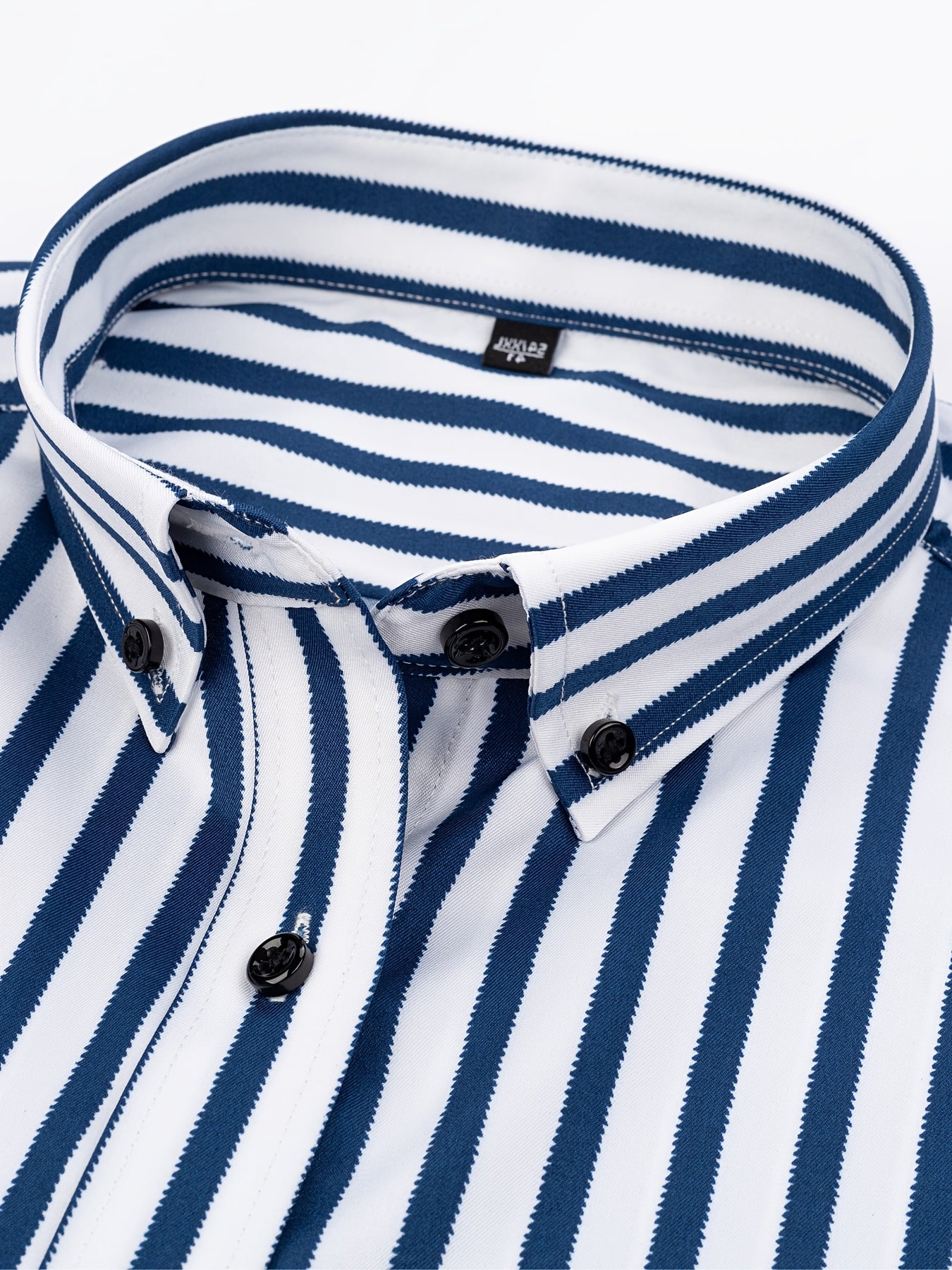 A Classic Regular-Fit Men'S Dress Shirt with Wide Vertical Stripes.
