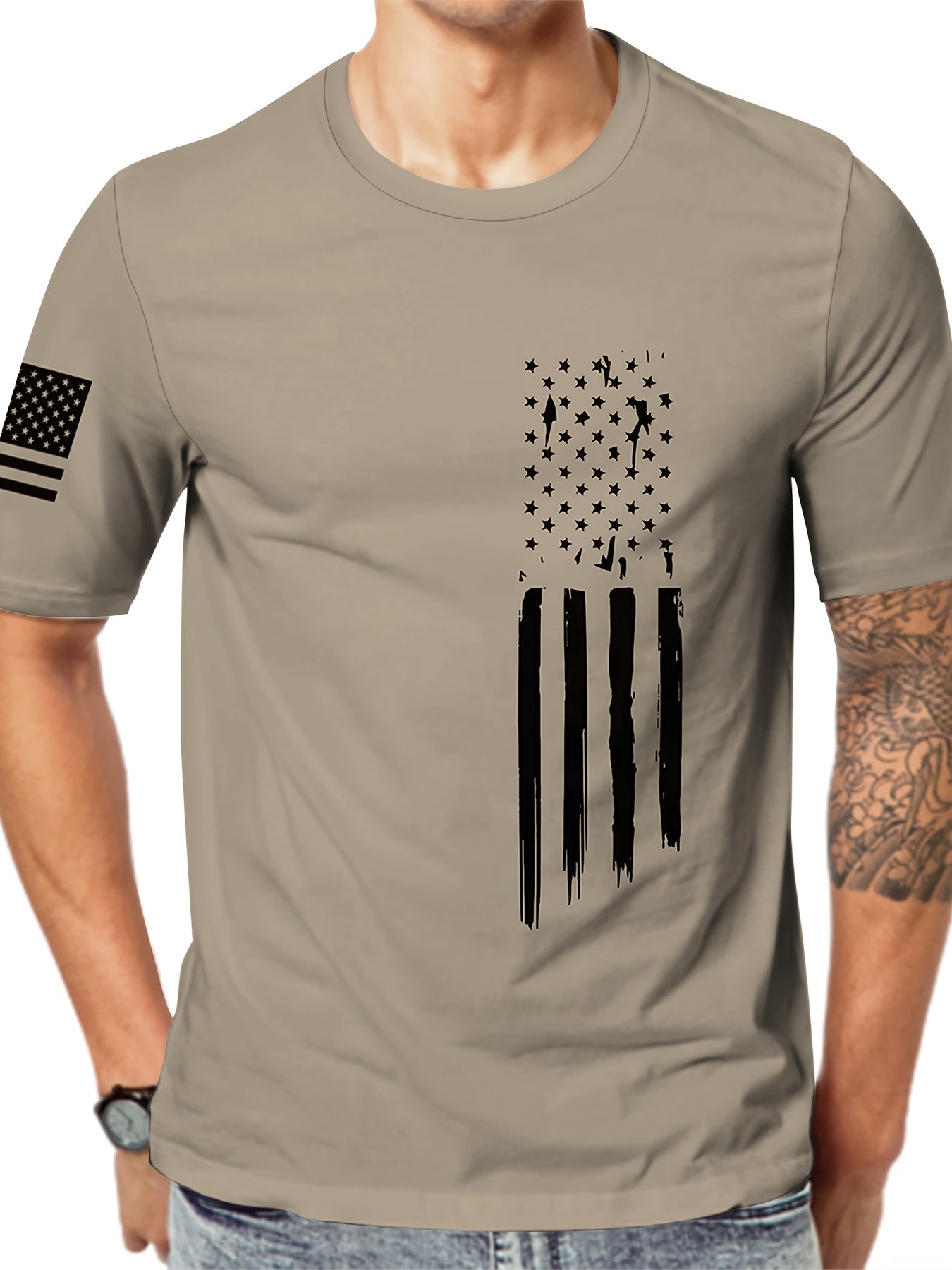 Men's T-Shirt with a Simple Striped 3D Digital Print