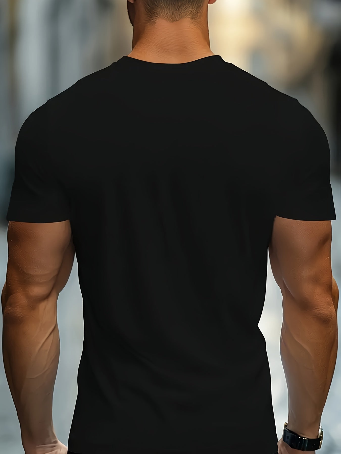 Men's Casual T-Shirt - Short Sleeve, Geometric Stripe Design