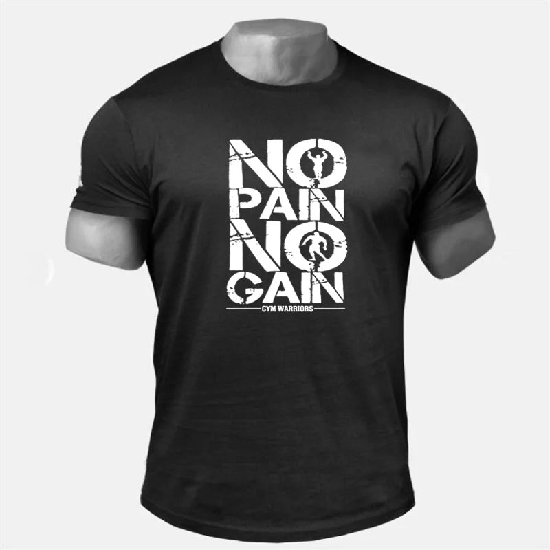 Gym's NO PAIN NO GAIN Cotton Short Sleeve T-Shirt Sportswear for Men