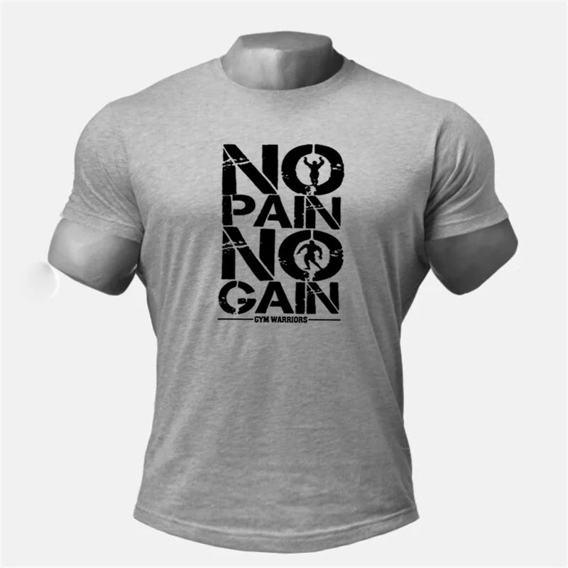 Gym's NO PAIN NO GAIN Cotton Short Sleeve T-Shirt Sportswear for Men