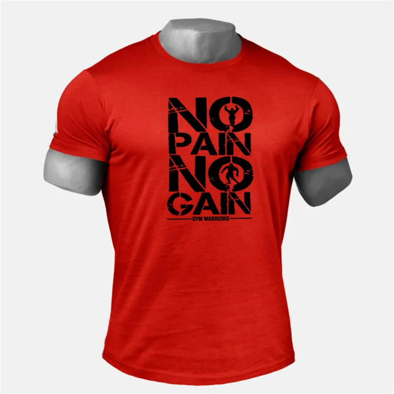 Gym's NO PAIN NO GAIN Cotton Short Sleeve T-Shirt Sportswear for Men