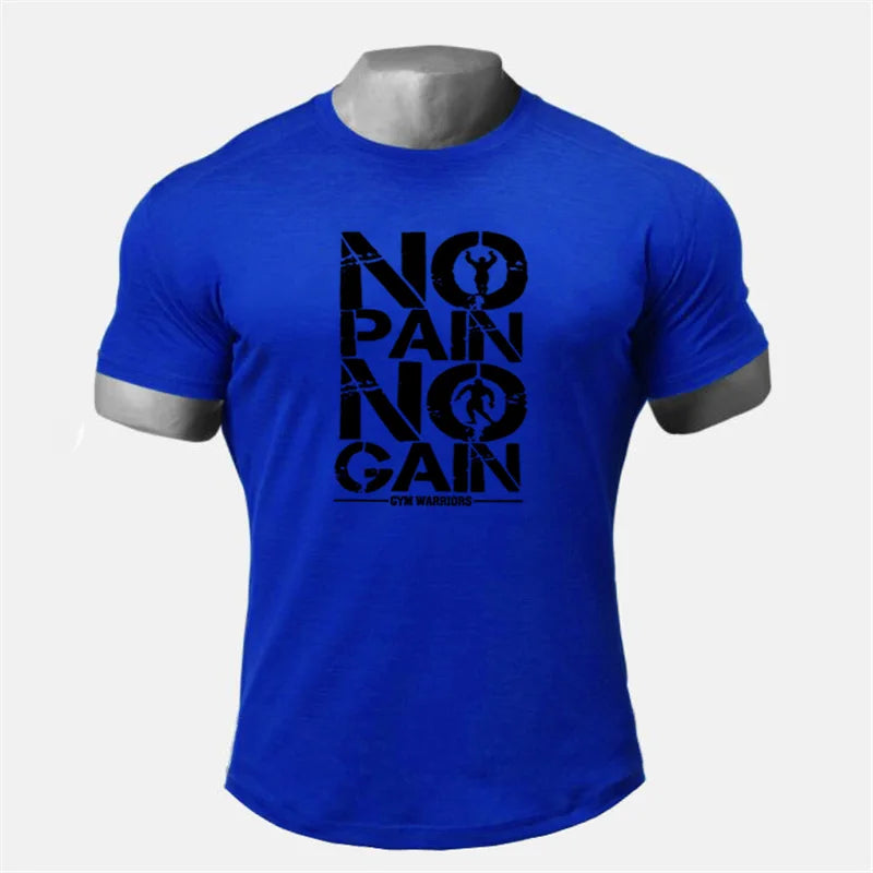 Gym's NO PAIN NO GAIN Cotton Short Sleeve T-Shirt Sportswear for Men
