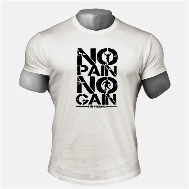 Gym's NO PAIN NO GAIN Cotton Short Sleeve T-Shirt Sportswear for Men