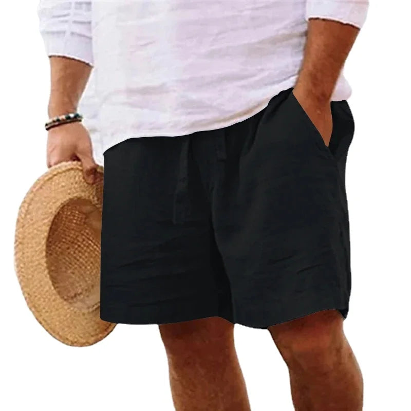 Men"Cotton Solid Color Short