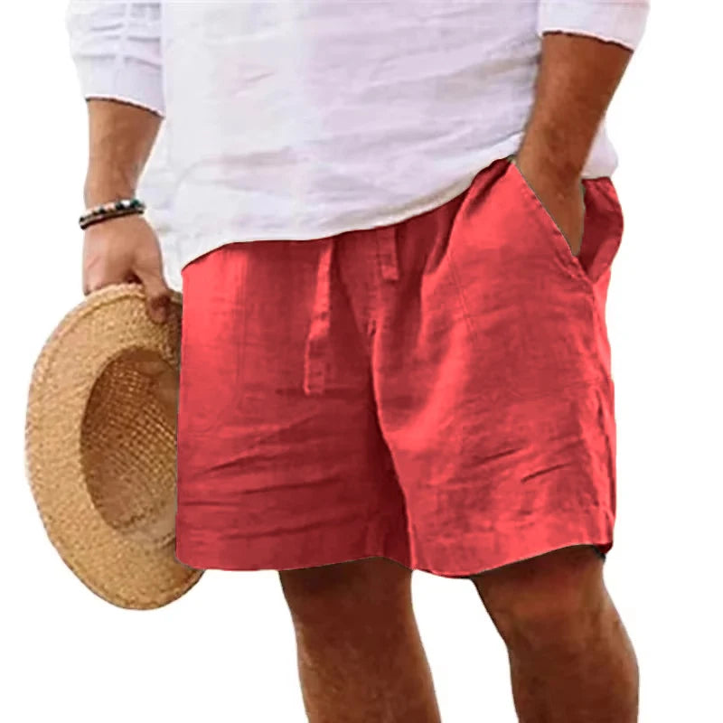 Men"Cotton Solid Color Short