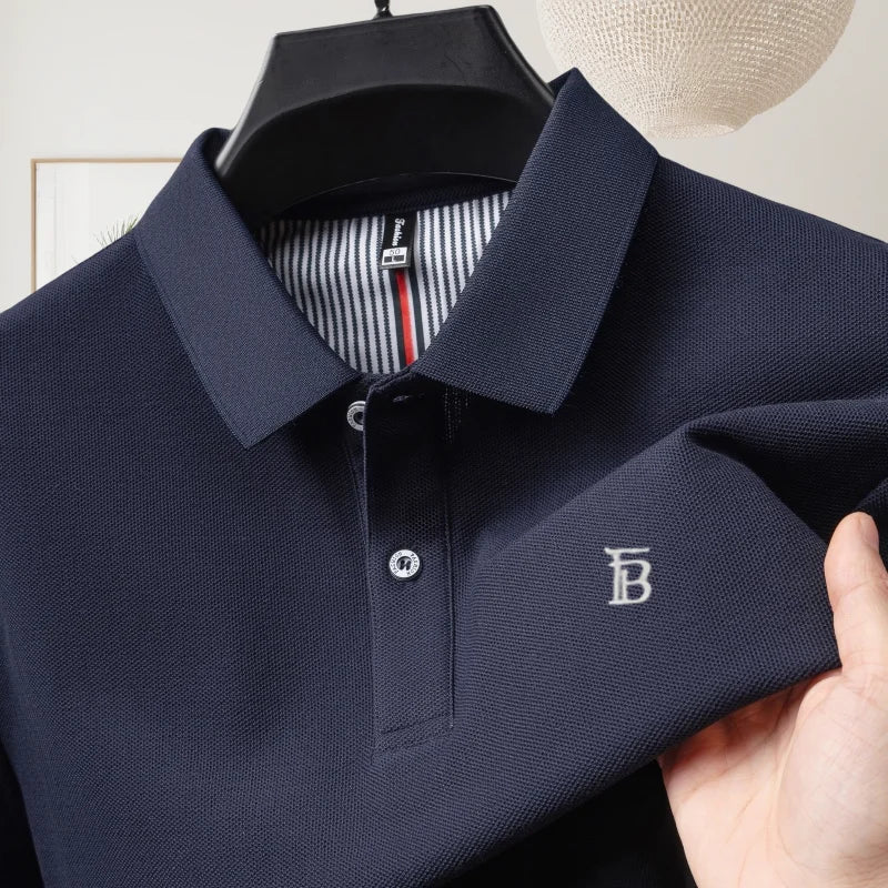 2025 Men's Polo Shirt 100% Cotton Designer Style Luxury Business Casual Wear