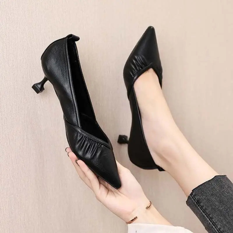 Women's Formal Pumps with Medium Heels Pointed Toe Shoes