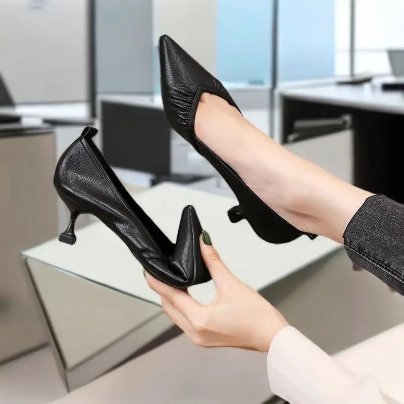 Women's Formal Pumps with Medium Heels Pointed Toe Shoes