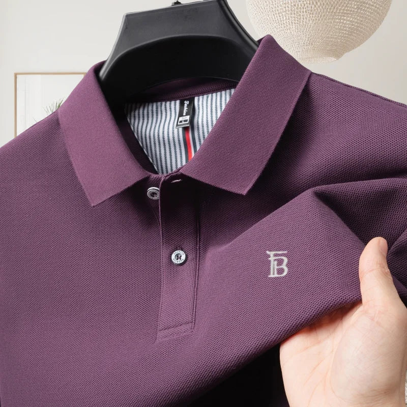 2025 Men's Polo Shirt 100% Cotton Designer Style Luxury Business Casual Wear