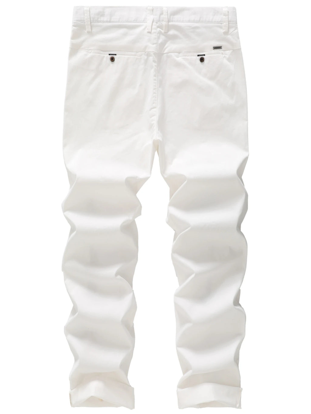 Men's Classic Straight White Cotton Chino Pants