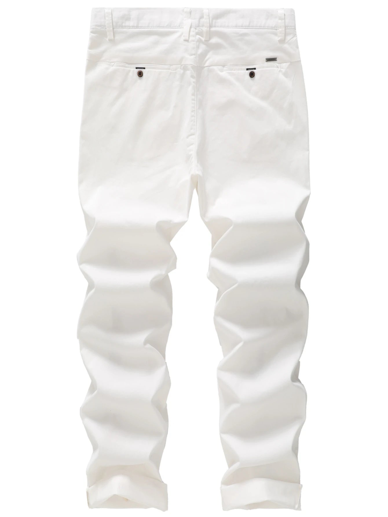 Men's Classic Straight White Cotton Chino Pants