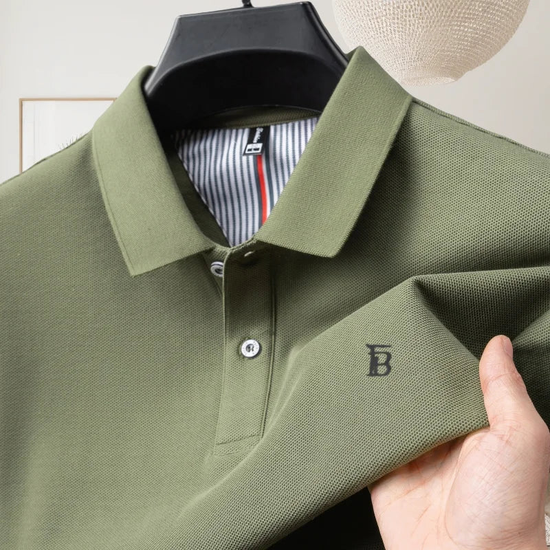 2025 Men's Polo Shirt 100% Cotton Designer Style Luxury Business Casual Wear