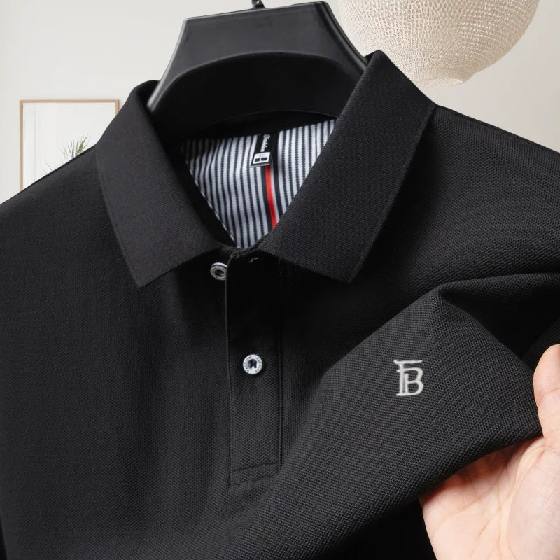 2025 Men's Polo Shirt 100% Cotton Designer Style Luxury Business Casual Wear