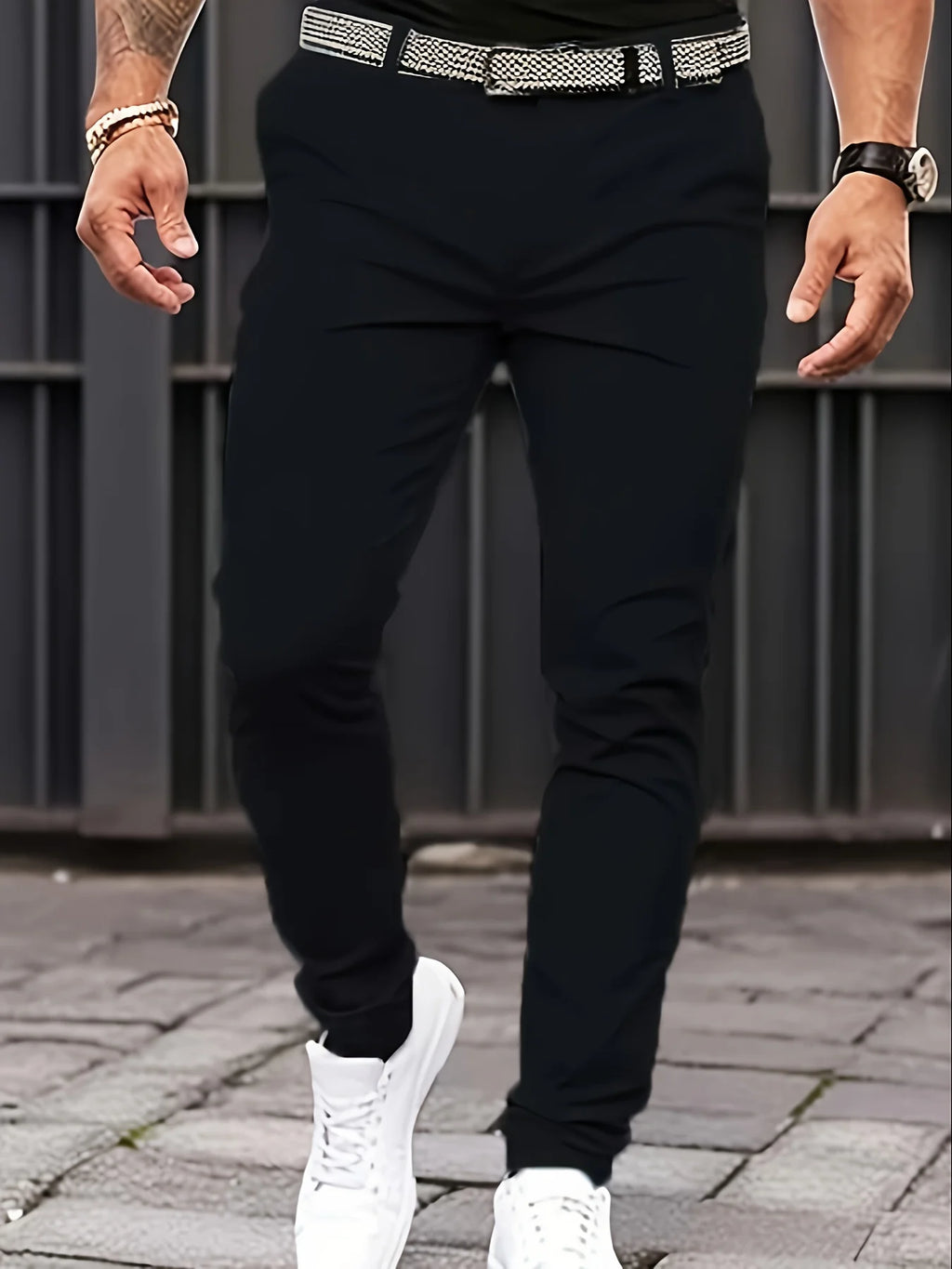 Black Men's Casual Slim Fit Jeans.